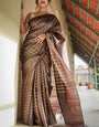 Eclat Brown Soft Silk Saree With Lovely Blouse Piece