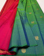 Resplendent Rama Soft Silk Saree With Conflate Blouse Piece
