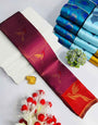 Winsome Purple Soft Banarasi Silk Saree With Grandiose Blouse Piece