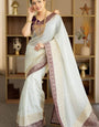 Invaluable Beige Soft Silk Saree With Engaging Blouse Piece