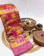 Adorning Dark Pink Soft Silk Saree With Smashing Blouse Piece