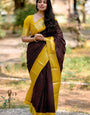 Scrumptious Brown Soft Silk Saree With Evanescent Blouse Piece