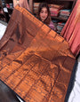 Invaluable Navy Blue Soft Banarasi Silk Saree With Aplomb Blouse Piece