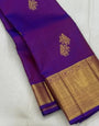 Demesne Purple Soft Banarasi Silk Saree With Ideal Blouse Piece