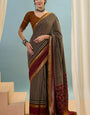 Marvellous Black Printed Cotton Silk Saree With Zephyr Blouse Piece