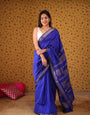 Entrancing Royal Blue Soft Silk Saree With Mesmeric Blouse Piece