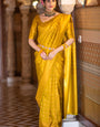 Epiphany Yellow Soft Silk Saree With Transcendent Blouse Piece