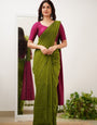 Fairytale Green Cotton Silk Saree With Preferable Blouse Piece