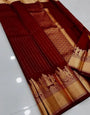 Stylish Maroon Soft Silk Saree With Quixotic Blouse Piece