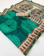 Epiphany Rama Printed Cotton Silk Saree With Wonderful Blouse Piece