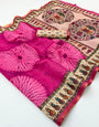 Dalliance Dark Pink Printed Cotton Silk Saree With Incredible Blouse Piece