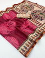 Pleasurable Maroon Printed Cotton Silk Saree With Classy Blouse Piece