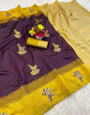 Ethereal Wine Soft Silk Saree With Susurrous Blouse Piece