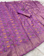 Dalliance Lavender Soft Banarasi Silk Saree With Scintilla Blouse Piece