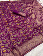 Incomparable Purple Soft Banarasi Silk Saree With Rhapsody Blouse Piece