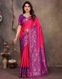 Energetic Magenta Soft Banarasi Silk Saree With Delectable Blouse Piece