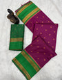 Devastating Wine Soft Banarasi Silk Saree With Precious Blouse Piece