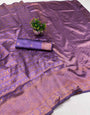 Fairytale Lavender Soft Silk Saree With Angelic Blouse Piece