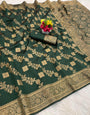 Forbearance Dark Green Soft Silk Saree With Enticing Blouse Piece