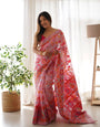 Panache Pink Pashmina Saree With Lagniappe Blouse Piece