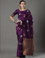 Incredible Wine Soft Silk Saree With Jubilant Blouse Piece