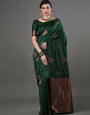 Girlish Green Soft Silk Saree With Dalliance Blouse Piece