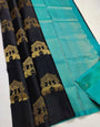 Redolent Black Soft Silk Saree With Classy Blouse Piece