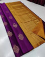 Aplomb Wine Soft Silk Saree With Delectable Blouse Piece