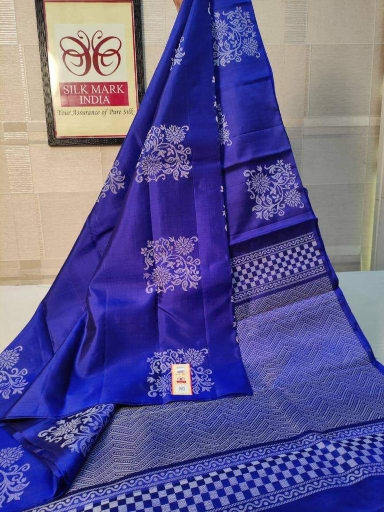 Alluring Royal Blue Soft Silk Saree With Brood Blouse Piece