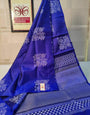 Alluring Royal Blue Soft Silk Saree With Brood Blouse Piece