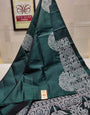 Desiring Rama Soft Silk Saree With Petrichor Blouse Piece