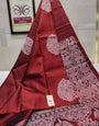 Staring Red Soft Silk Saree With Divine Blouse Piece