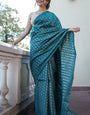 Pretty Rama Soft Silk Saree With Engaging Blouse Piece