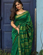 Radiant Green Soft Silk Saree With Epiphany Blouse Piece