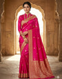 Incredible Dark Pink Soft Silk Saree With Classy Blouse Piece