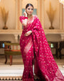 Dazzling Dark Pink Soft Silk Saree With Winsome Blouse Piece