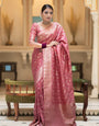 Intricate Pink Soft Silk Saree With Desiring Blouse Piece