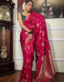 Capricious Dark Pink Soft Silk Saree With Embrocation Blouse Piece