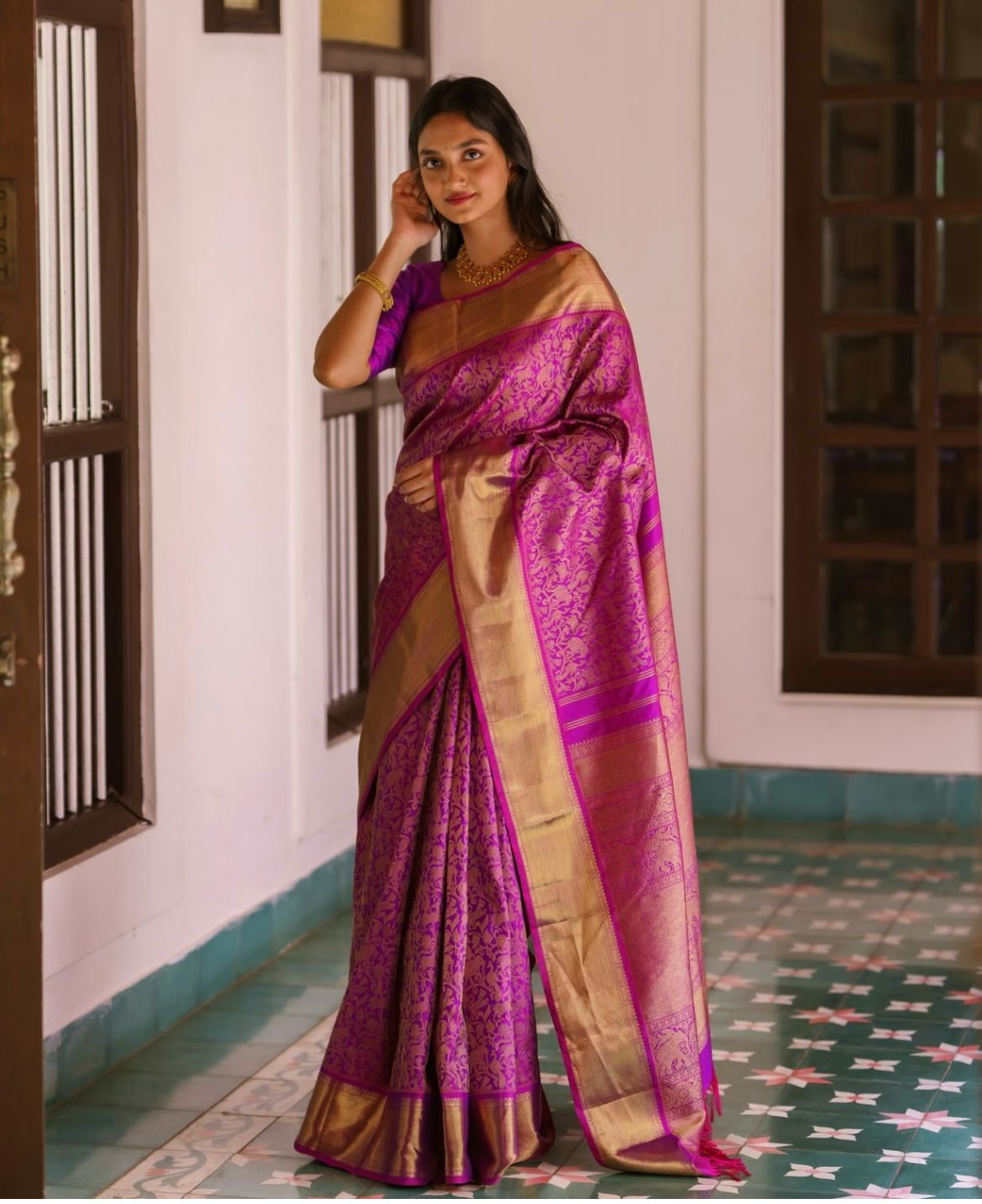 Serendipity Magenta Soft Silk Saree With Desuetude Blouse Piece