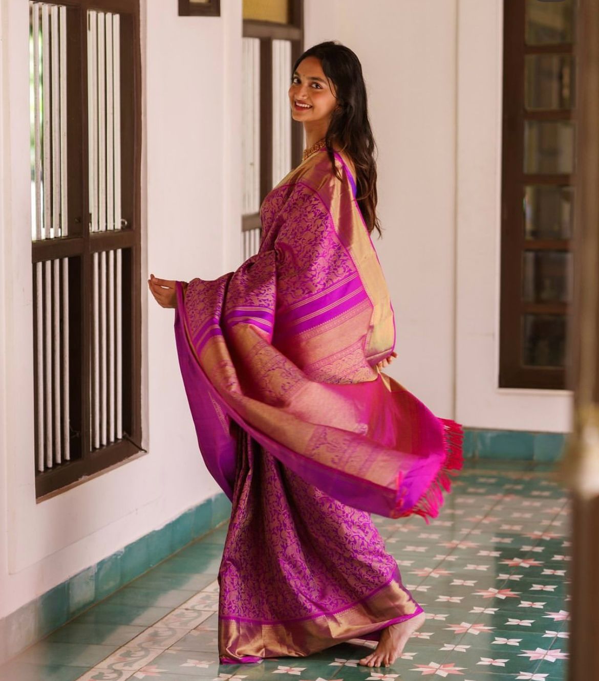 Serendipity Magenta Soft Silk Saree With Desuetude Blouse Piece