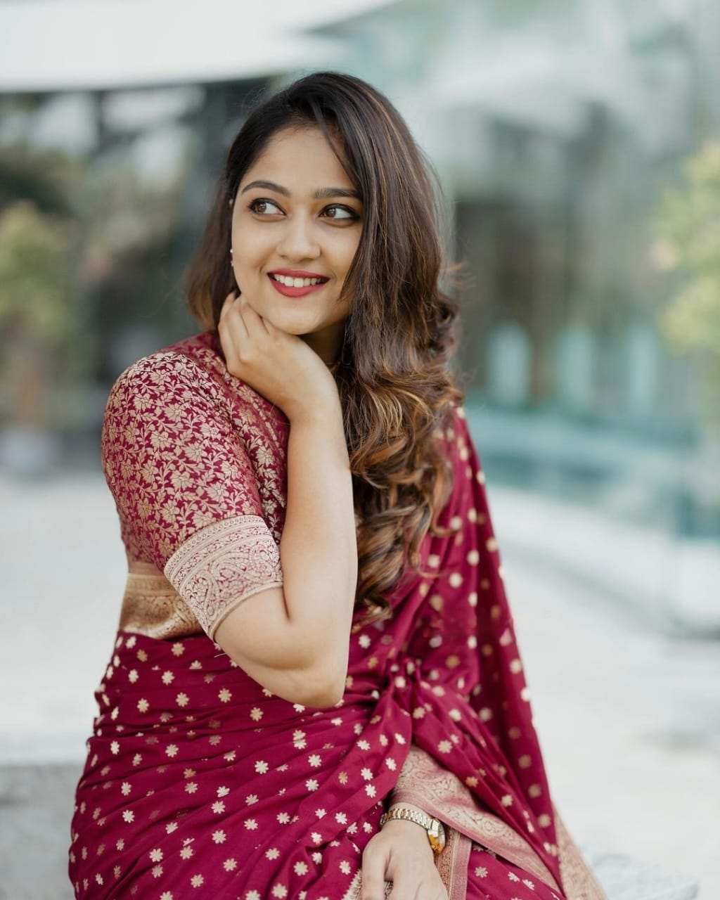 Ethnic Maroon Soft Silk Saree With Charming Blouse Piece