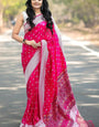 Incomparable Dark Pink Cotton Silk Saree With Epiphany Blouse Piece