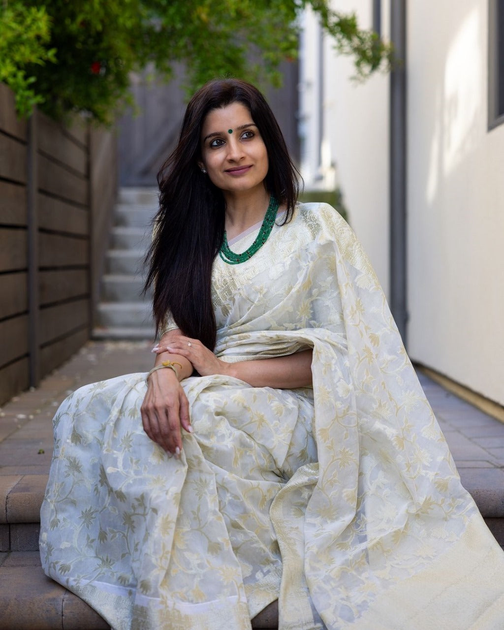 Classy Beige Cotton Silk Saree With Elegant Blouse Piece