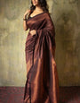 Blooming Brown Soft Silk Saree With Radiant Blouse Piece