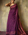 Ratatouille Purple Soft Silk Saree With Sempiternal  Blouse Piece