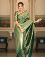 Desirable Green Soft Silk Saree With Stunner Blouse Piece