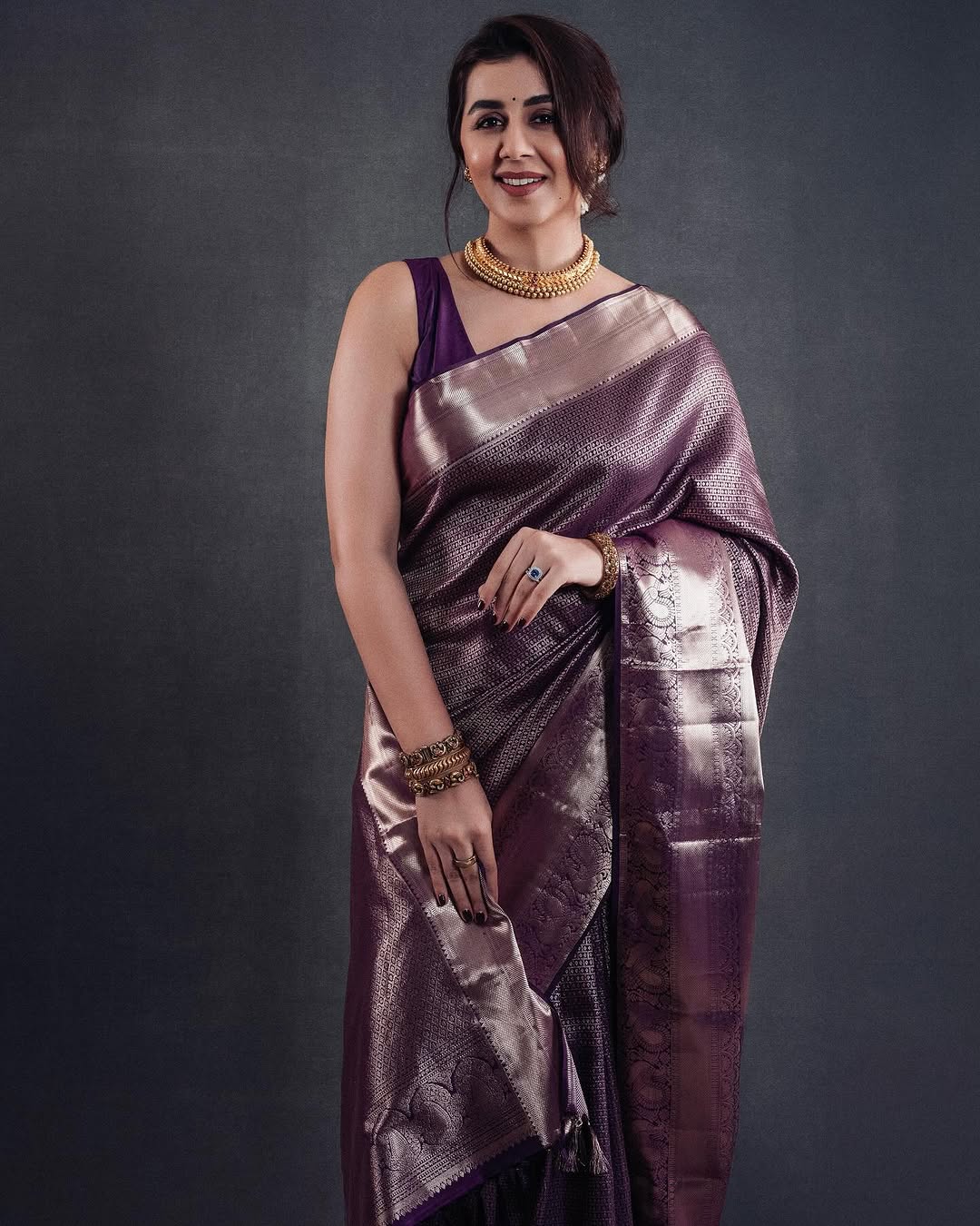 Ratatouille Purple Soft Silk Saree With Lagniappe Blouse Piece