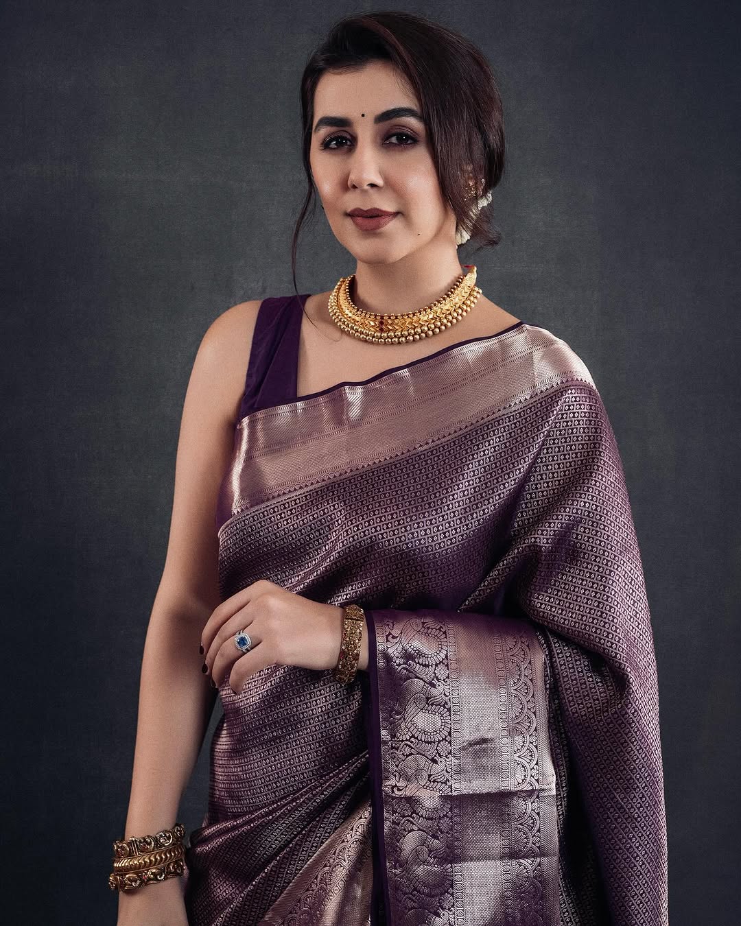 Ratatouille Purple Soft Silk Saree With Lagniappe Blouse Piece