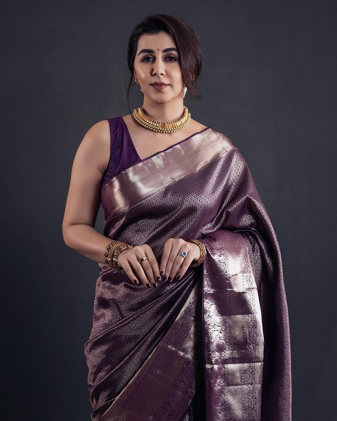 Ratatouille Purple Soft Silk Saree With Lagniappe Blouse Piece