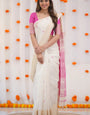 Eclat Beige Cotton Silk Saree With Excellent Blouse Piece